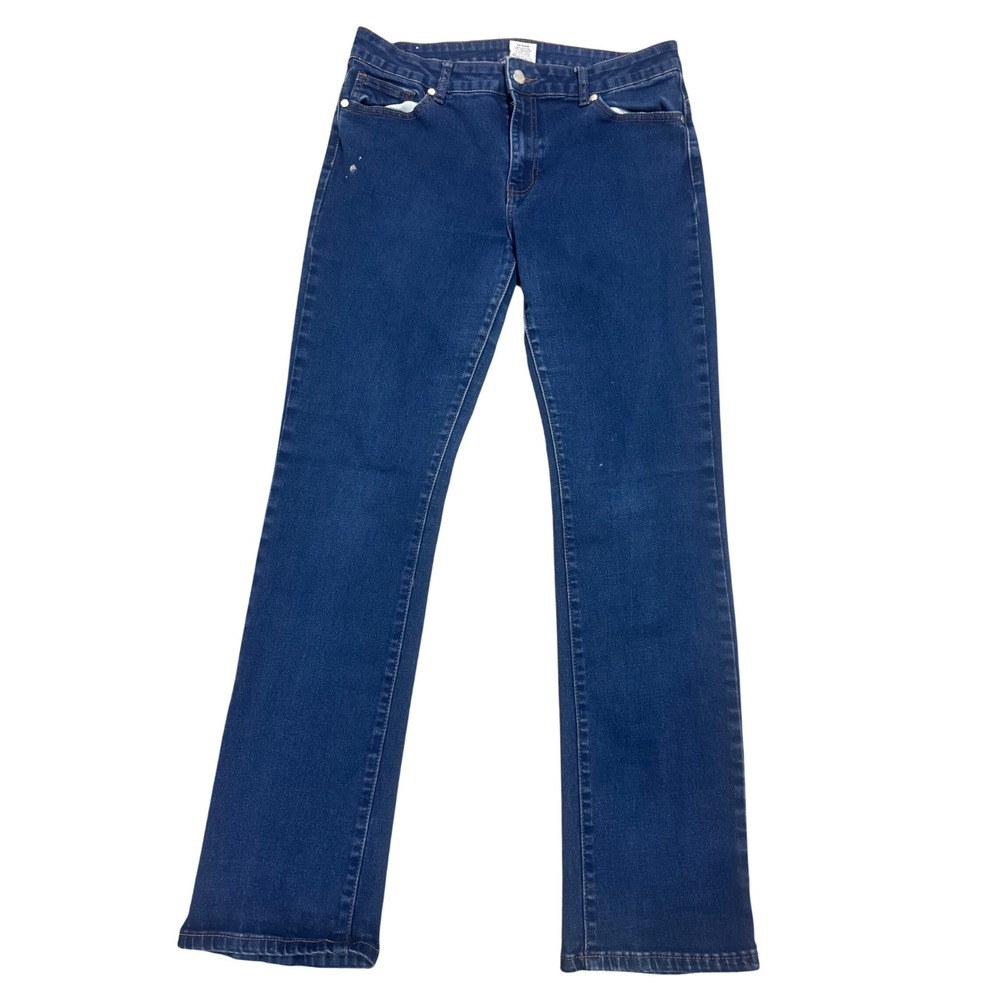 H&Y Fashion Dark Wash Bootcut Denim Jeans Womens Size 13/14 Stretch Mid Rise